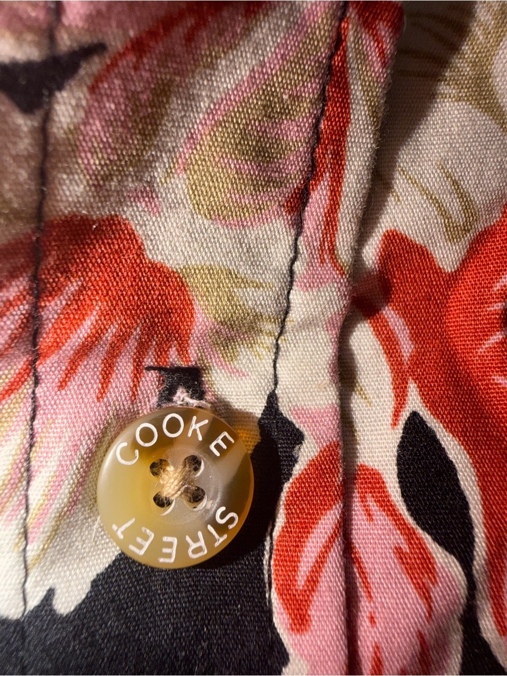 Cooke Street Black Floral Short-Sleeve Button-Down Shirt - Red & Cream Blooms - Picture 3 of 5